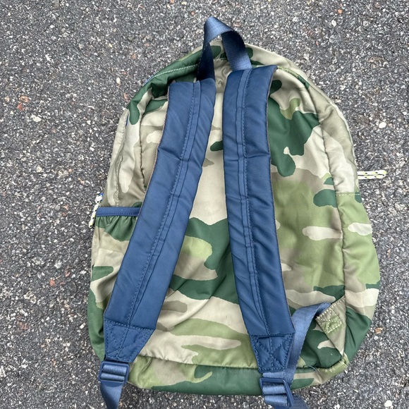 Crewcuts Green Camouflage Backpack with Blue Zipper - Picture 2 of 3
